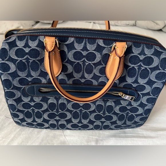 Never used authentic denim large Rowan satchel bag. - Picture 6 of 10